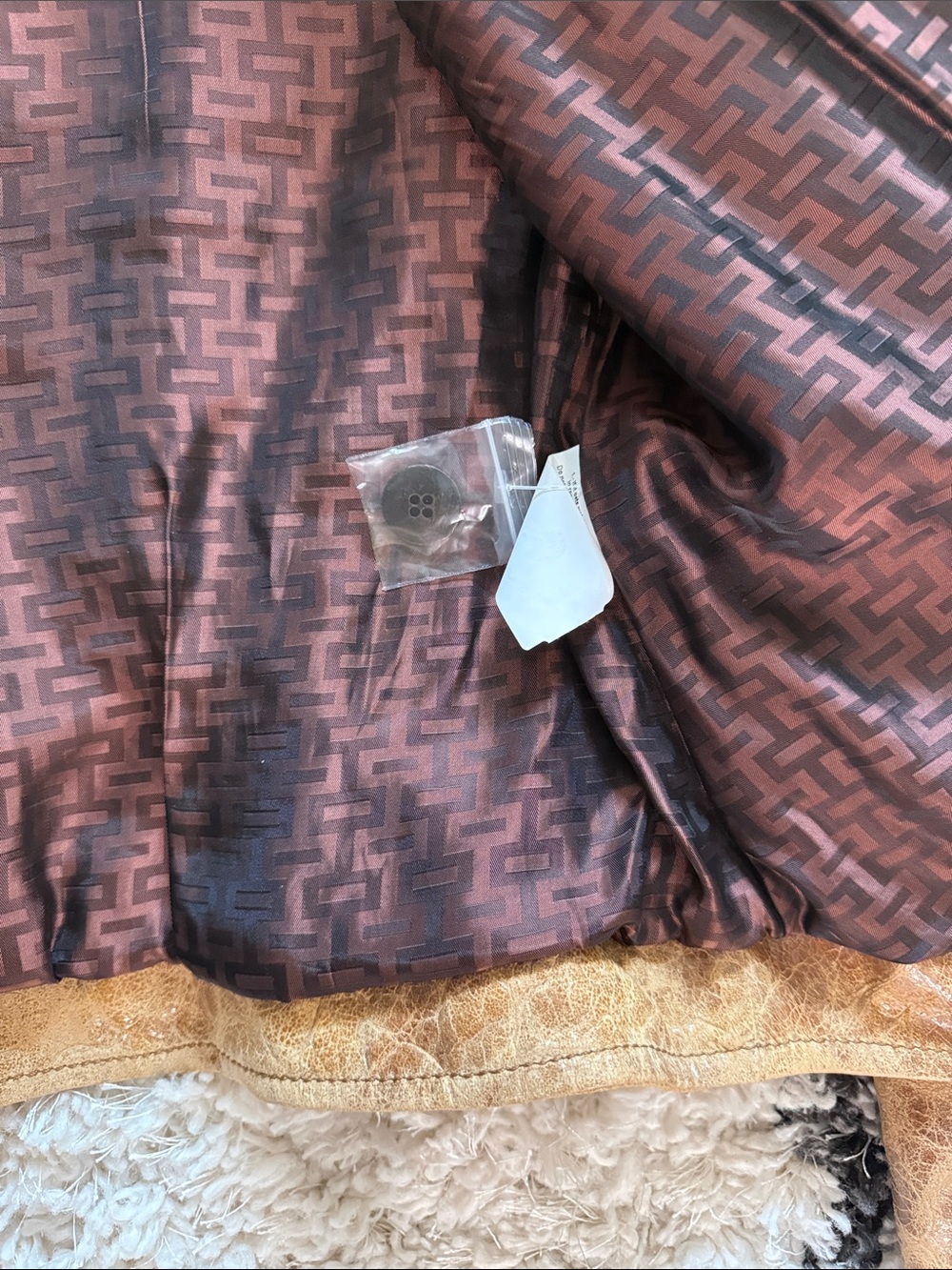 Distressed Tan Leather Jacket with Embroidered Wing & Heart Back - Picture 7 of 15